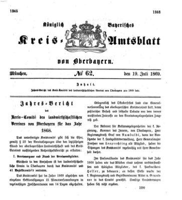 Königlich-bayerisches Kreis-Amtsblatt von Oberbayern (Münchner Intelligenzblatt) Montag 19. Juli 1869