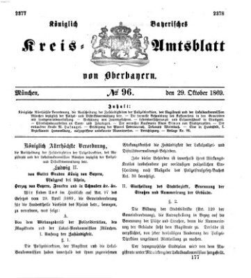 Königlich-bayerisches Kreis-Amtsblatt von Oberbayern (Münchner Intelligenzblatt) Freitag 29. Oktober 1869