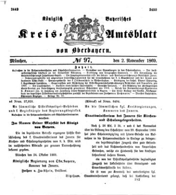 Königlich-bayerisches Kreis-Amtsblatt von Oberbayern (Münchner Intelligenzblatt) Dienstag 2. November 1869