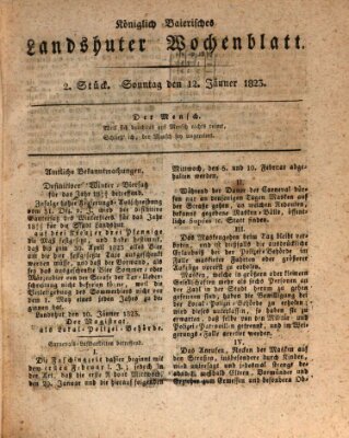 Landshuter Wochenblatt Sonntag 12. Januar 1823