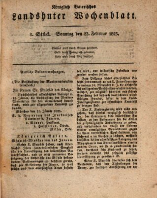 Landshuter Wochenblatt Sonntag 23. Februar 1823