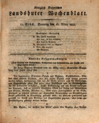 Landshuter Wochenblatt Sonntag 16. März 1823