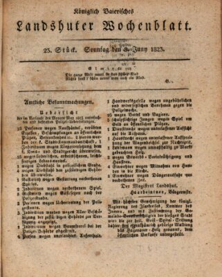 Landshuter Wochenblatt Sonntag 8. Juni 1823