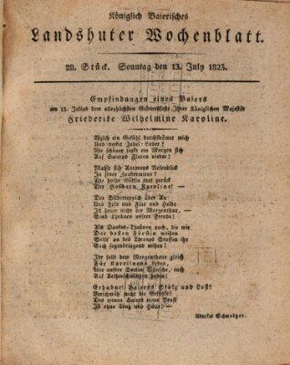 Landshuter Wochenblatt Sonntag 13. Juli 1823