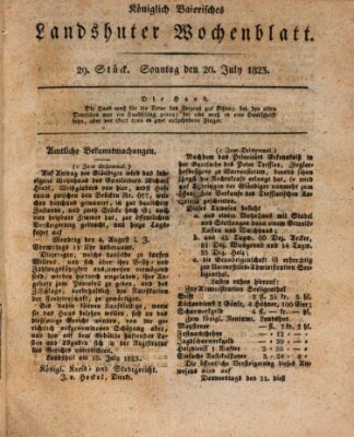 Landshuter Wochenblatt Sonntag 20. Juli 1823