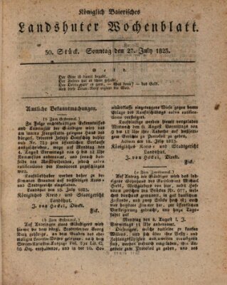 Landshuter Wochenblatt Sonntag 27. Juli 1823