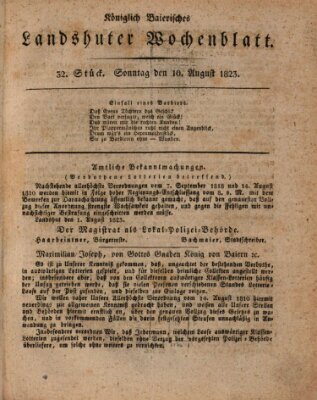 Landshuter Wochenblatt Sonntag 10. August 1823