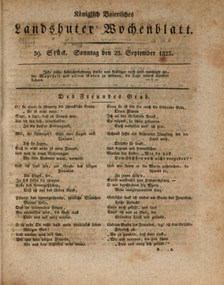 Landshuter Wochenblatt Sonntag 28. September 1823