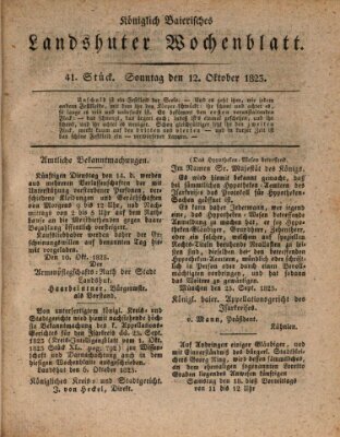 Landshuter Wochenblatt Sonntag 12. Oktober 1823