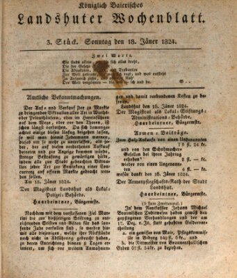 Landshuter Wochenblatt Sonntag 18. Januar 1824