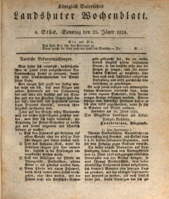 Landshuter Wochenblatt Sonntag 25. Januar 1824