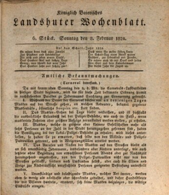 Landshuter Wochenblatt Sonntag 8. Februar 1824