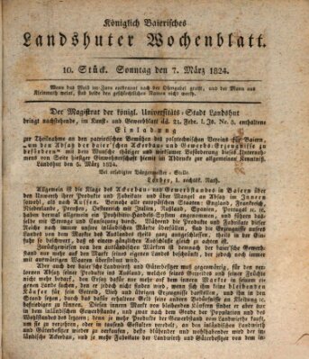 Landshuter Wochenblatt Sonntag 7. März 1824