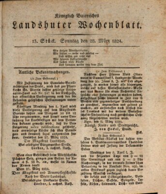 Landshuter Wochenblatt Sonntag 28. März 1824