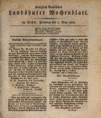 Landshuter Wochenblatt Sonntag 2. Mai 1824