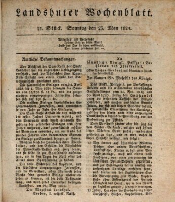 Landshuter Wochenblatt Sonntag 23. Mai 1824