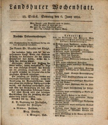 Landshuter Wochenblatt Sonntag 6. Juni 1824