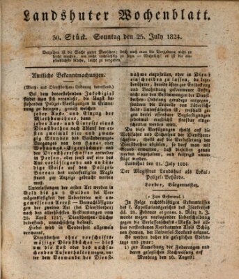 Landshuter Wochenblatt Sonntag 25. Juli 1824