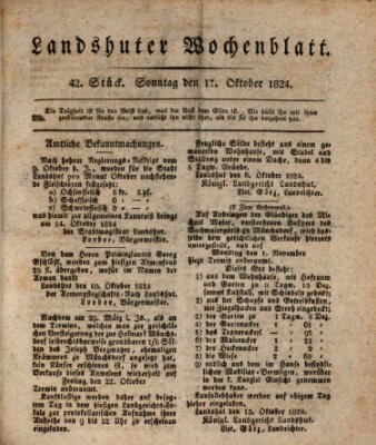 Landshuter Wochenblatt Sonntag 17. Oktober 1824