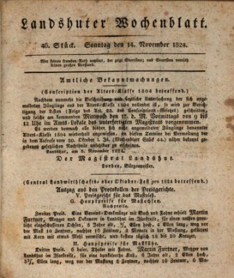 Landshuter Wochenblatt Sonntag 14. November 1824