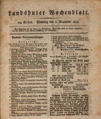 Landshuter Wochenblatt Sonntag 5. Dezember 1824