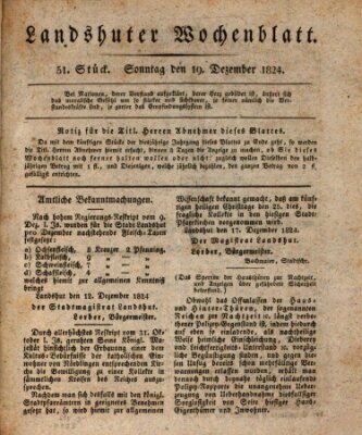 Landshuter Wochenblatt Sonntag 19. Dezember 1824