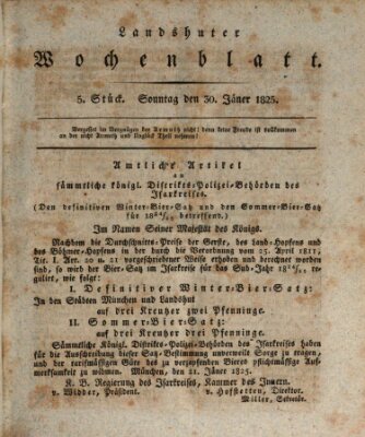 Landshuter Wochenblatt Sonntag 30. Januar 1825