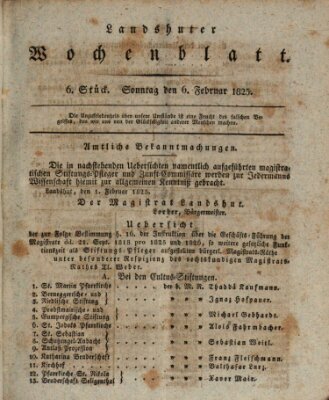 Landshuter Wochenblatt Sonntag 6. Februar 1825