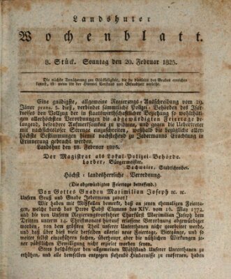 Landshuter Wochenblatt Sonntag 20. Februar 1825