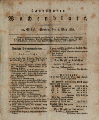 Landshuter Wochenblatt Sonntag 8. Mai 1825