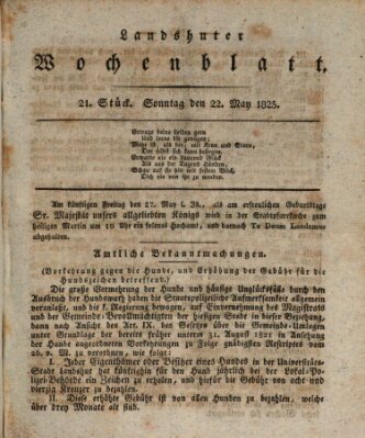 Landshuter Wochenblatt Sonntag 22. Mai 1825