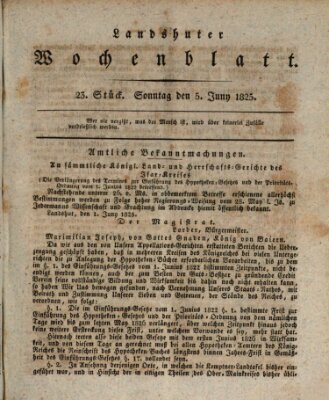 Landshuter Wochenblatt Sonntag 5. Juni 1825