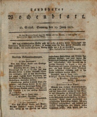 Landshuter Wochenblatt Sonntag 19. Juni 1825