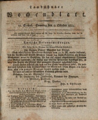 Landshuter Wochenblatt Sonntag 9. Oktober 1825