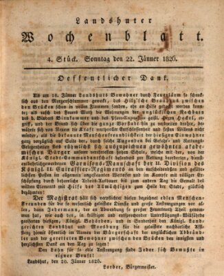 Landshuter Wochenblatt Sonntag 22. Januar 1826