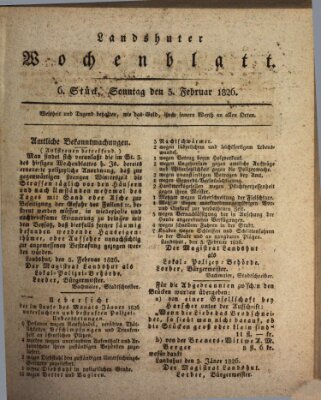 Landshuter Wochenblatt Sonntag 5. Februar 1826