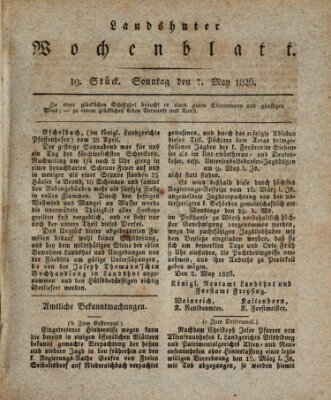 Landshuter Wochenblatt Sonntag 7. Mai 1826