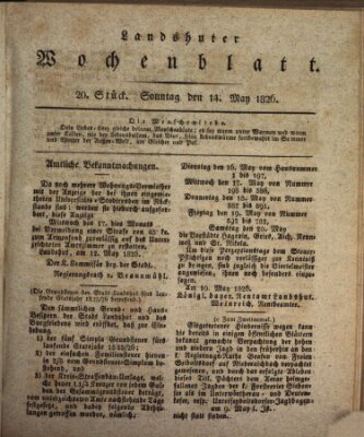 Landshuter Wochenblatt Sonntag 14. Mai 1826