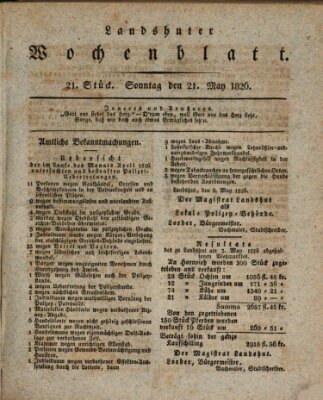 Landshuter Wochenblatt Sonntag 21. Mai 1826