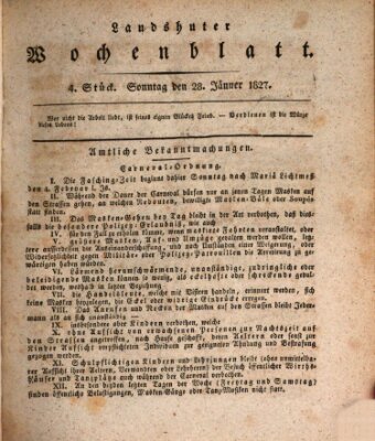 Landshuter Wochenblatt Sonntag 28. Januar 1827