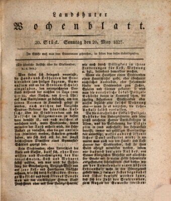 Landshuter Wochenblatt Sonntag 20. Mai 1827