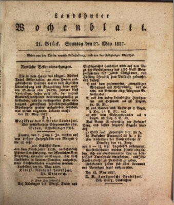 Landshuter Wochenblatt Sonntag 27. Mai 1827