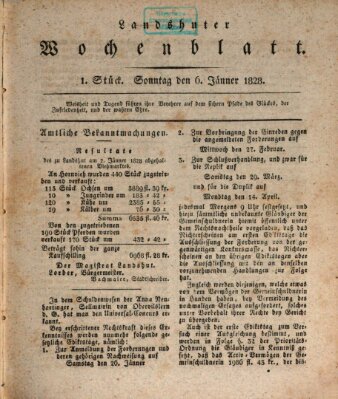 Landshuter Wochenblatt Sonntag 6. Januar 1828