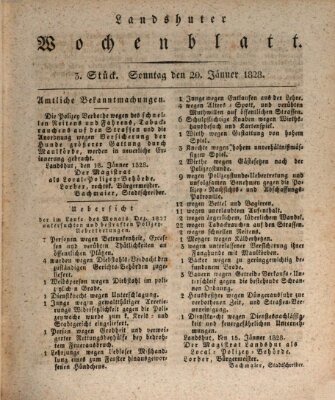 Landshuter Wochenblatt Sonntag 20. Januar 1828