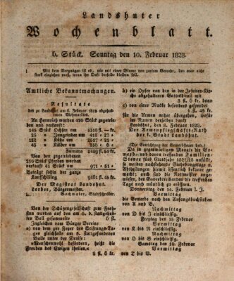 Landshuter Wochenblatt Sonntag 10. Februar 1828