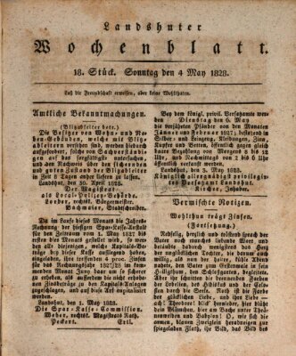 Landshuter Wochenblatt Sonntag 4. Mai 1828