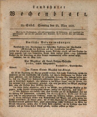 Landshuter Wochenblatt Sonntag 25. Mai 1828