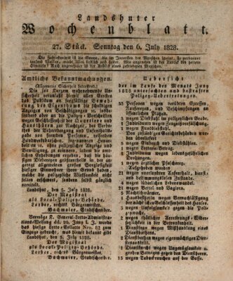 Landshuter Wochenblatt Sonntag 6. Juli 1828