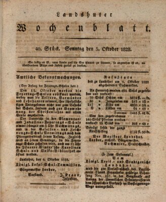 Landshuter Wochenblatt Sonntag 5. Oktober 1828