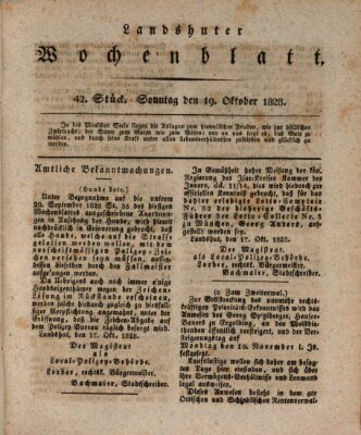 Landshuter Wochenblatt Sonntag 19. Oktober 1828